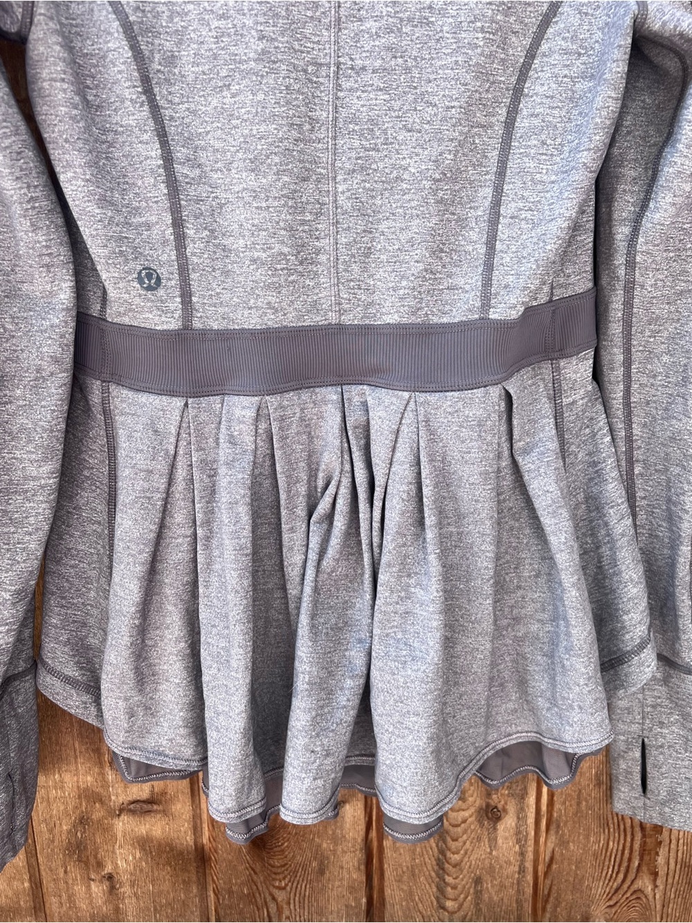 lululemon athletica Heather Gray Peplum Track Jacket - Picture 6 of 14